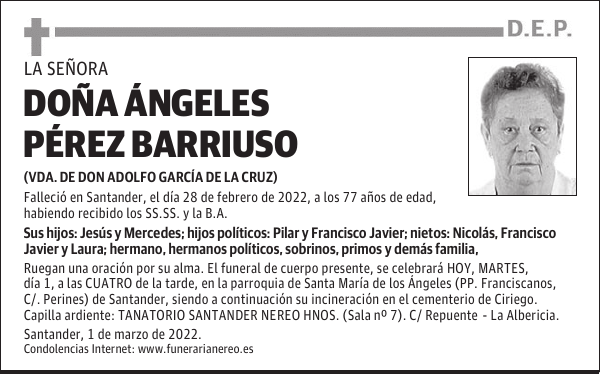 DOÑA ÁNGELES PÉREZ BARRIUSO