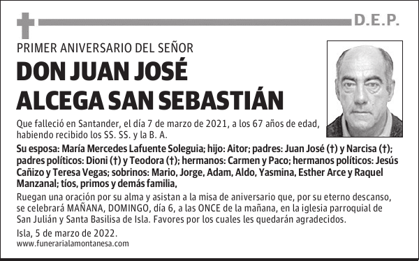 DON JUAN JOSÉ ALCEGA SAN SEBASTIÁN