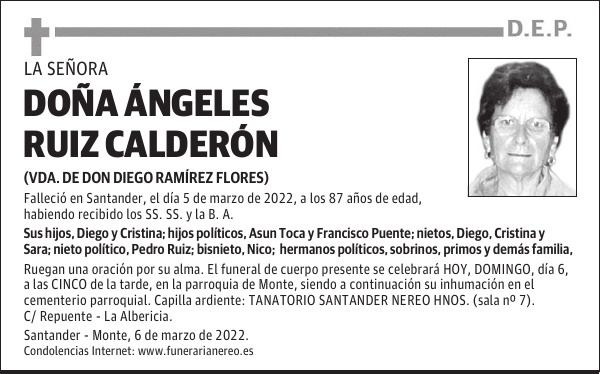 DOÑA ÁNGELES RUIZ CALDERÓN