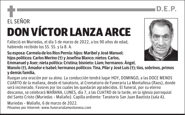 DON VÍCTOR LANZA ARCE