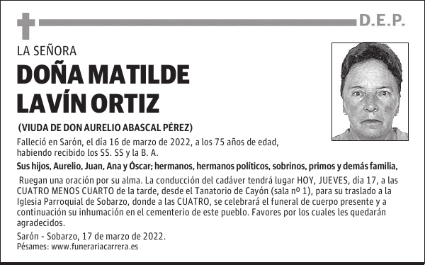 DOÑA MATILDE LAVÍN ORTIZ