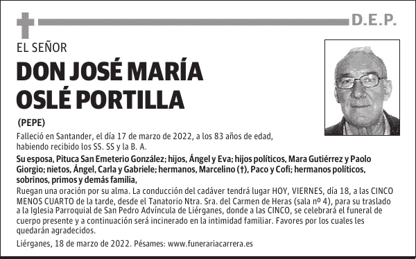 DON JOSÉ MARÍA OSLÉ PORTILLA