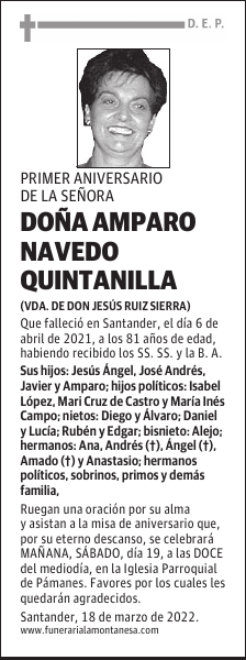 DOÑA AMPARO NAVEDO QUINTANILLA
