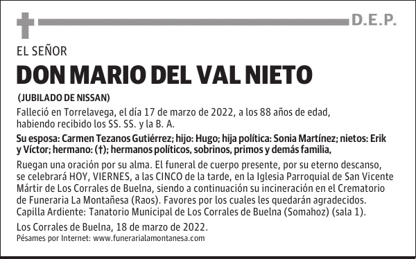 DON MARIO DEL VAL NIETO