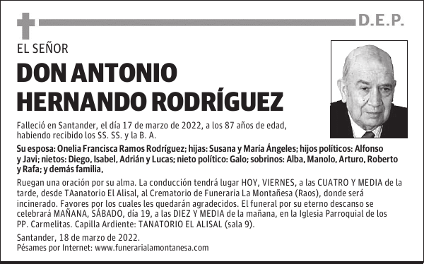 DON ANTONIO HERNANDO RODRÍGUEZ