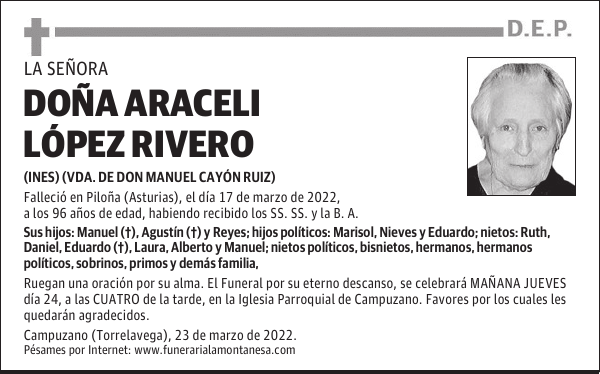 DOÑA ARACELI LÓPEZ RIVERO
