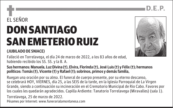 DON SANTIAGO SAN EMETERIO RUIZ