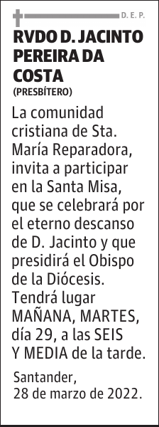 RVDO D. JACINTO PEREIRA DA COSTA