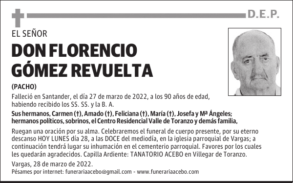 DON FLORENCIO GÓMEZ REVUELTA