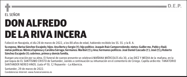 DON ALFREDO DE LA RIVA INCERA