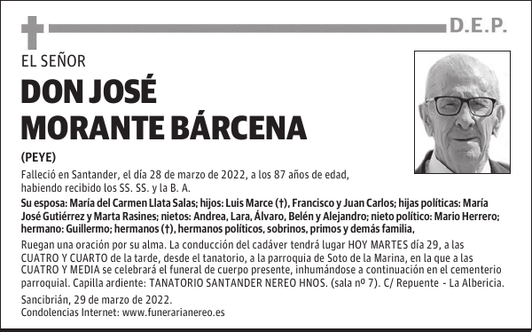 DON JOSÉ MORANTE BÁRCENA