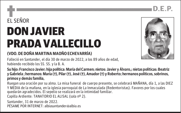 DON JAVIER PRADA VALLECILLO