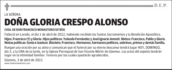 Doña Gloria Crespo Alonso