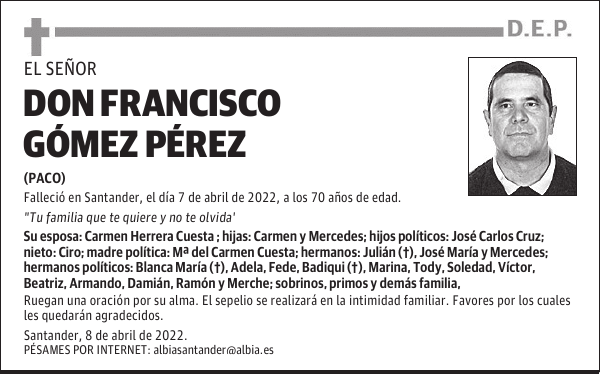 DON FRANCISCO GÓMEZ PÉREZ