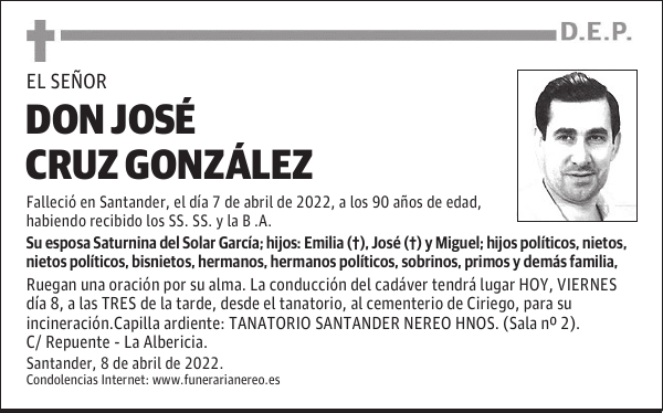 DON JOSÉ CRUZ GONZÁLEZ