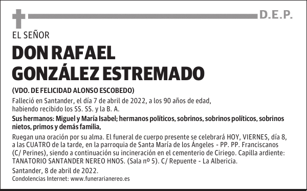 DON RAFAEL GONZÁLEZ ESTREMADO