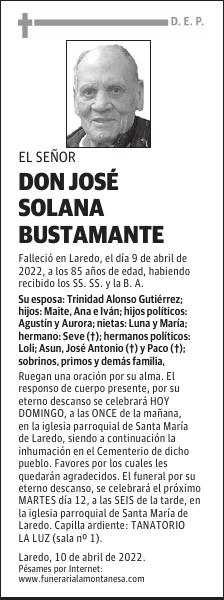 DON JOSÉ SOLANA BUSTAMANTE