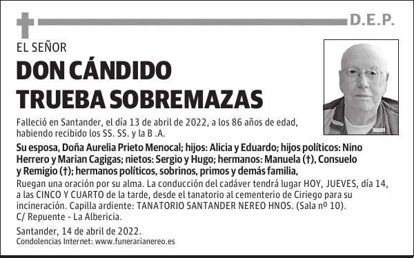 DON CÁNDIDO TRUEBA SOBREMAZAS