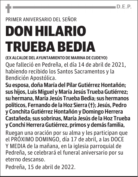 DON HILARIO TRUEBA BEDIA