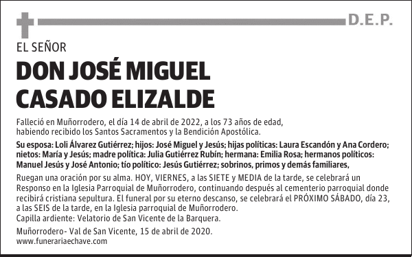 D. JOSÉ MIGUEL CASADO0 ELIZALDE