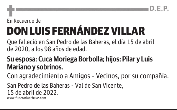 D. LUIS FERNÁNDEZ VILLAR