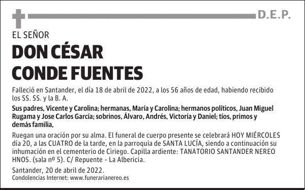 DON CÉSAR CONDE FUENTES