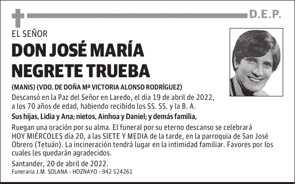 DON JOSÉ MARÍA NEGRETE TRUEBA