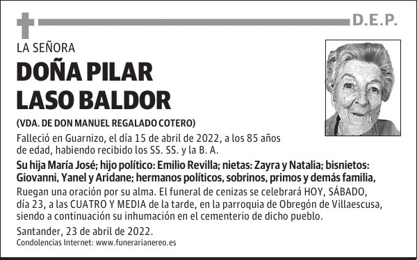 DOÑA PILAR LASO BALDOR