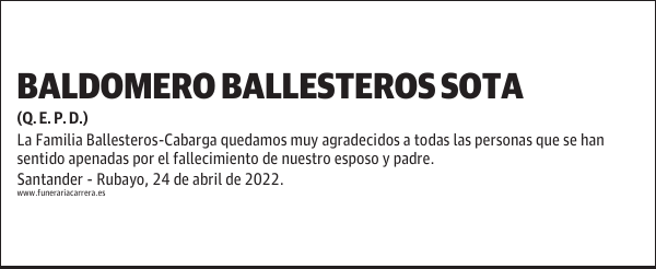 BALDOMERO BALLESTEROS SOTA
