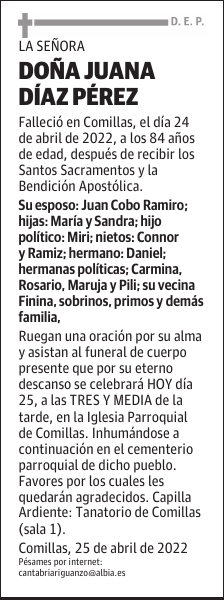 DOÑA JUANA DÍAZ PÉREZ