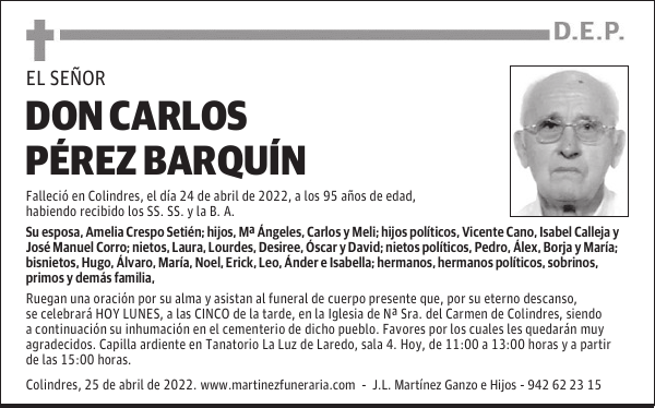 DON CARLOS PÉREZ BARQUÍN
