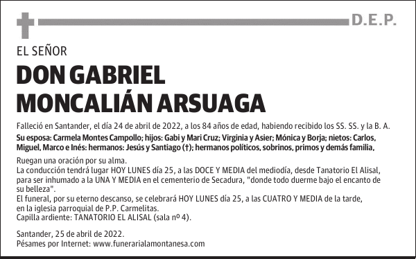 DON GABRIEL MONCALIÁN ARSUAGA