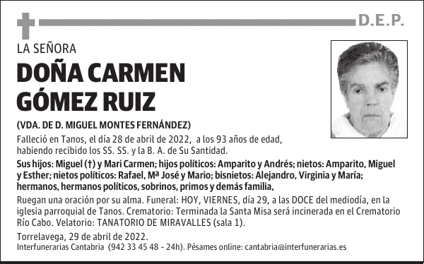 DOÑA CARMEN GÓMEZ RUIZ