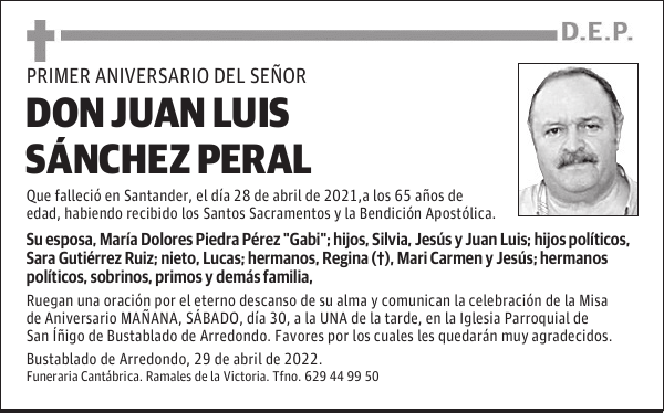 D. JUAN LUIS SÁNCHEZ PERAL