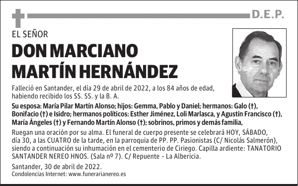 DON MARCIANO MARTÍN HERNÁNDEZ