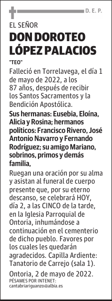 DON DOROTEO LÓPEZ PALACIOS