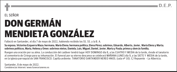 DON GERMÁN MENDIETA GONZÁLEZ