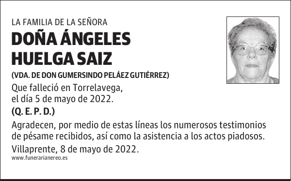 DOÑA ÁNGELES HUELGA SAIZ