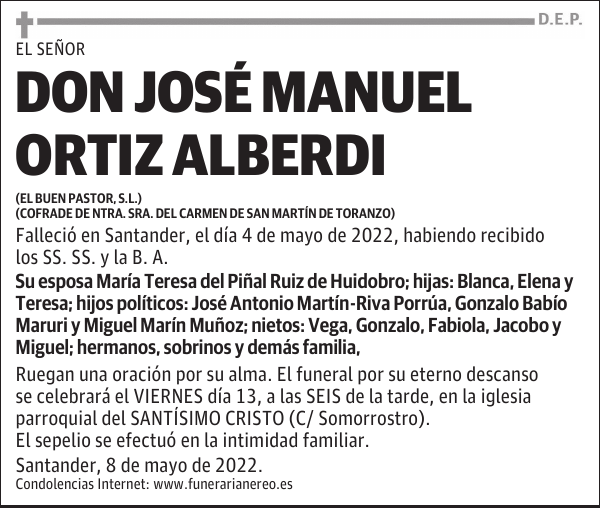 DON JOSÉ MANUEL ORTIZ ALBERDI