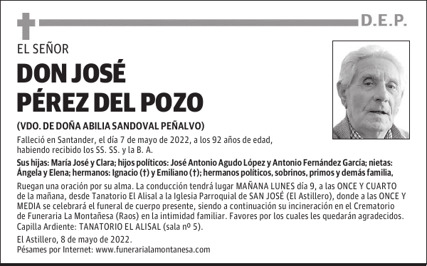 DON JOSÉ PÉREZ DEL POZO