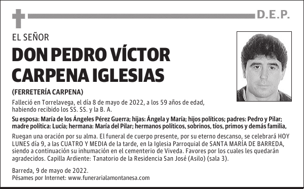 DON PEDRO VÍCTOR CARPENA IGLESIAS