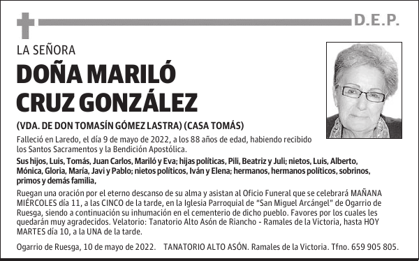 DOÑA MARILÓ CRUZ GONZÁLEZ