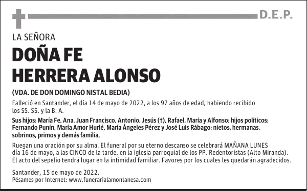 DOÑA FE HERRERA ALONSO