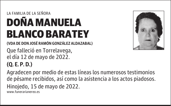 DOÑA MANUELA BLANCO BARATEY