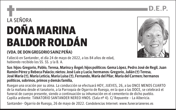 DOÑA MARINA BALDOR ROLDÁN