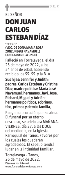 DON JUAN CARLOS ESTEBAN DÍAZ