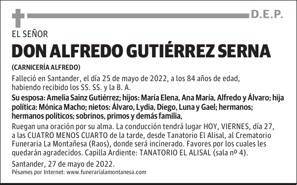 DON ALFREDO GUTIÉRREZ SERNA