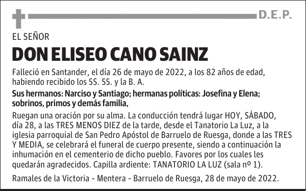 DON ELISEO CANO SAINZ