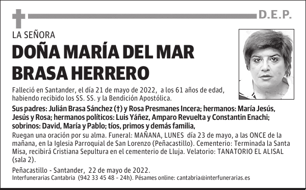 DOÑA MARÍA DEL MAR BRASA HERRERO