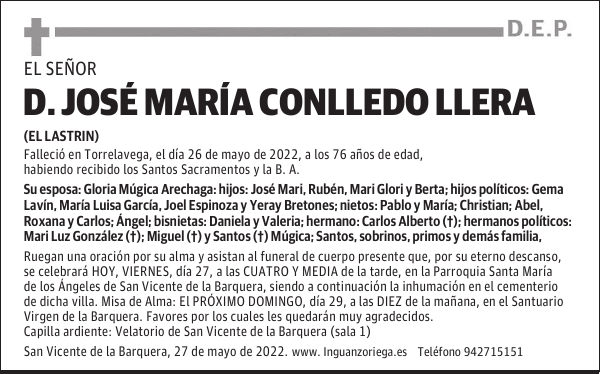D. JOSÉ MARÍA CONLLEDO LLERA